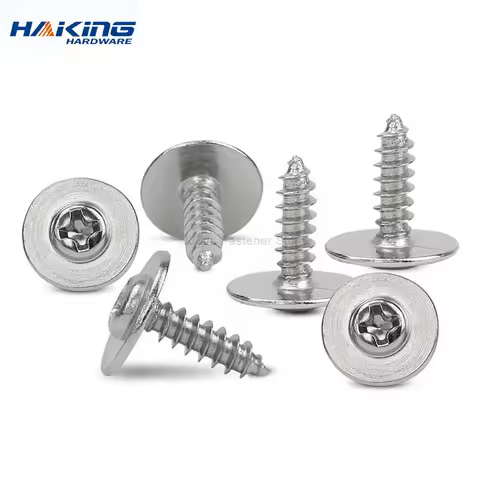 100pcs PWA Cross Round Head with Washer Self Tapping Screw M1.7 M2 M2.3 M2.6 M3 M4 Carbon Steel Phil