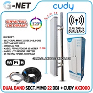 Wifi Hotspot Package 6 CUDY AX 3000 Mbps Plus Antenna Connection Mimo Dual Band GNet 22 dBi 2.4 & 5.