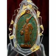 Special Rare, Saint Monk Lp Pakor Shiwali Venerable Old Bronze Medal, (Made by Wat Pakor Snake Pearl Temple, Lp Tuo in the World Real Temple) Full of Back Scriptures Wrapped Exquisite Gold Foil Edge Thick Version HD Transparent Waterproof Case YR1972Rare