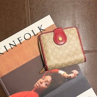 Celine凱旋門啡色紅色零錢散子短錢包 日本中古二手Vintage