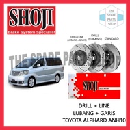 TOYOTA ALPHARD ANH10 REAR BRAKE DISC ROTOR SET SHOJI (DRILL LINE)