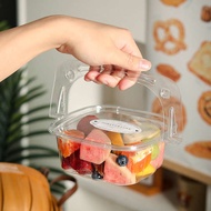 bekas kek transparent Kotak pembungkusan buah, kek pencuci mulut yang baru dipotong, perkhemahan, be
