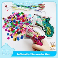 💌SG Stock💌Inflatable Gun Fireworks Handheld Toy Party Supplies Confetti Fireworks Foil Balloons Birthday Pushpop Popper