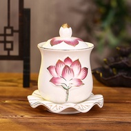 Gehong Tribute Cup Ceramic Lotus Buddha Front Holy Grail Guanyin Water Cup Buddha Utensils All Products Buddha Worship Water Filter Jug