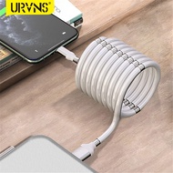 URVNS Self Winding Magnetic USB Charging Cable Charger Data Cord with Magnet for Samsung iPhone PD USB Type C Micro Mobile Phones