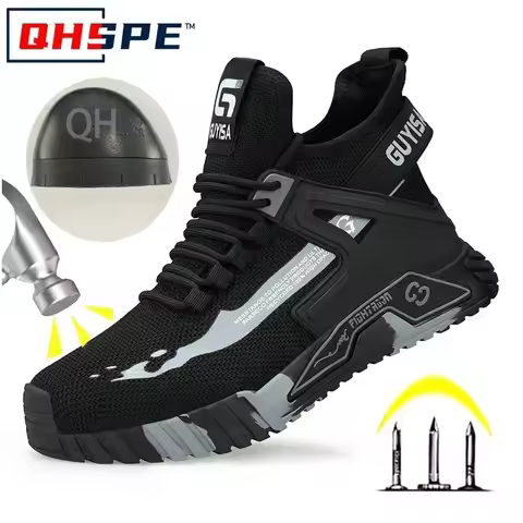 High top Safety Shoes Steel Toe Work Shoes Anti-puncture Safety Shoes Work Safety Boots Shoes