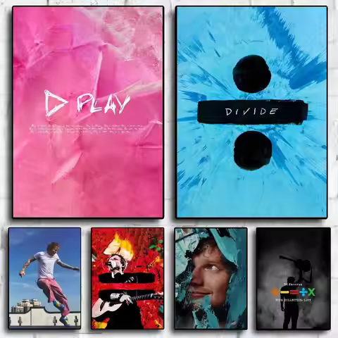 singer E-Ed S-Sheeran play album Exquisite and stylish themed posters sticker, suitable for decorati