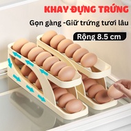 Egg tray, refrigerator egg tray with smart 2-layer design and high-quality self-rolling eggs