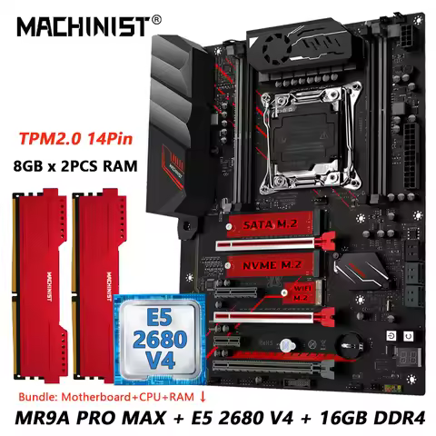 MACHINIST X99 Motherboard Combo Optional Xeon E5 2680 V4 LGA 2011-3 CPU and DDR4 16GB RAM Kit ATX TP