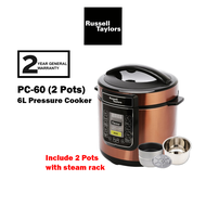 Russell Taylors 6L Pressure Cooker PC-60 2 Pots with steam tray PC60 / Tefal Pressure Cooker Home Ch