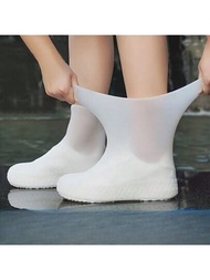 1雙防水加厚乳膠雨靴套，可重複使用，防滑防水鞋套適用於雨天室外活動