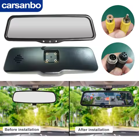 Carsanbo 9.66-inch Full Screen For Most Cars RCA 4PIN Connector OEM Digital Rearview Mirror Monitor 