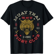 Muay Thai Fighter Vintage Twin Tiger Art of 8 Limbs Graphic T-Shirt Unisex Short Sleeve Boxing Tee