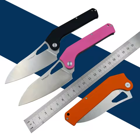 TACRAY Folding Kitchen Chef Knife VG10 Blade G10 Handle Outdoor Cooking Camping Hunting Daily EDC To