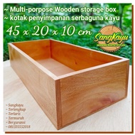 Multipurpose wooden storage box 45x20x10 cm wooden storage box
