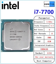 CPU Intel Core i7 7700 4คอ 8เทรด 65W LGA 1151 ฟรีซิลิโคน1ซอง i7 7700