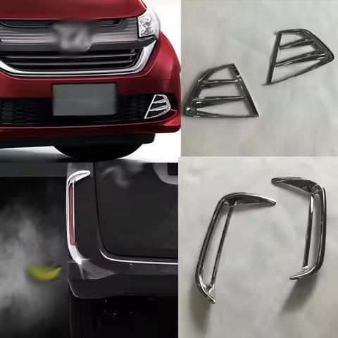 For Honda Freed GB5 2017 2018 2019 ABS Chrome Front Rear Fog Light Lamp Cover Bezel Sticker Bumper R