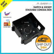 3x3 PVC Switch & Socket Join Stackable Back Cover Back Box Wall Conceal Box Conceal Base Made In Mal