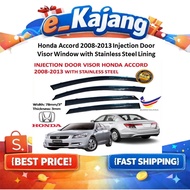 Honda Accord 2008-2013 Injection Door Visor Window Sun Shields Cover With Stainless Steel Lining