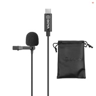 BOYA Omnidirectional Single Head Lavalier Lapel Microphone Mic with 6 Meters Cable Compatible with USB Type-C Interface