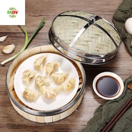 RADIV Steamer Basket Bamboo Lid Gift Idea Steam Basket For Cooking Bao Buns Chinese Food Steamer