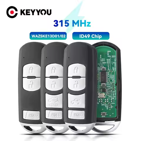 KEYYOU 315MHz ID49 Chip PCF7953P WAZ SKE13D-01 SKE13D02 For 3/4 Buttons Smart Remote Key Fob For Maz