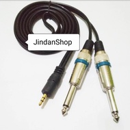 kabel audio stereo jack 3.5mm to 2 akai 6.5mm male to male 1.5 meter - 3 meter