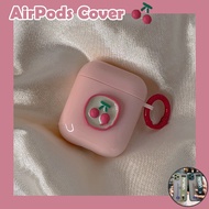 NC Summer Pink Cherry Apple Headset AirPods Case Compatible for AirPods Pro 2 AirPods 1 2 Protective