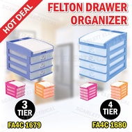 FELTON Drawers Organizer 3 & 4 Tiers Document A4 Paper Stationery/Rak Dokumen FELTON