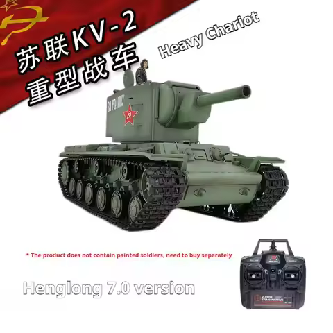 Henglong 1:16 Remote Control Tank Russia KV-2 Can Launch Smoking Crawler Large Adult Electric Milita