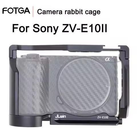 FOTGA For Sony ZV-E10 II Cage with Wooden Handle Quick Release Cage Kit For Sony ZV-E10II With Quick