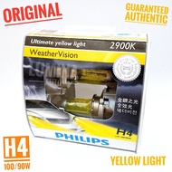 Philips Weather Vision H4 100/90 Watt - Yellow Car Light 2900K - JDM Style