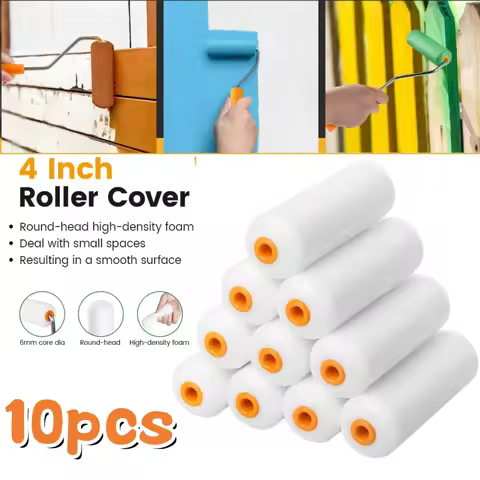 10PCS 4 Inch High Absorption Foam Paint Roller Covers Mini Foam Paint Roller Sleeves Painting Decora