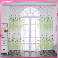 ccooamani|  1 Sheet Window Gauze Rod Pocket Design Pastoral Translucent Beautiful Printing Sheer Curtain Home Decoration