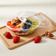 Clear 24oz Rose Bowls with Lids 150ct - Disposable Salad Containers for Catering & Buffet Use  Mangk