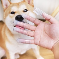 แปรงสีฟันสวมนิ้วสำหรับสัตว์เลี้ยงทำจากซิลิโคนเนื้อเจลนุ่ม sikat Gigi Anjing ใช้กับปลายนิ้วสัตว์เลี้ยงสำหรับแมวสุนัขอุปกรณ์ดูแลลมหายใจ