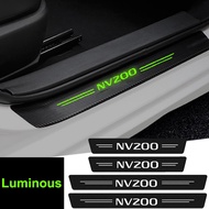 Luminous For Nissan NV200 Logo Car Decals Doorsill Anti Kick Stickers Threshold Strip Scuff Plate Protect Film Accessories