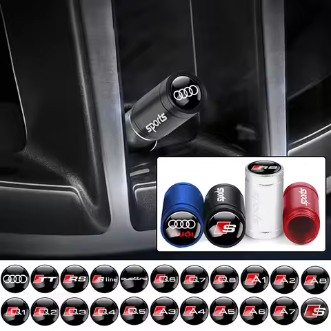 4Pcs Car Tire Valve Cover Metal Auto Wheel Tyre Valve Stem Cap Auto DecorationFor Audi Sline TT A6 C