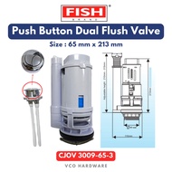 Fish Brand 65 mm x 213 mm Cistern Push Button Dual Flush Valve CJOV 3009-65-3