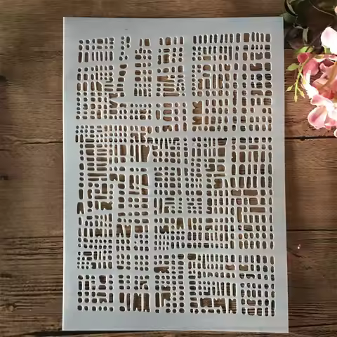 A4 29cm Line Mesh Net Graffiti DIY Layering Stencils Painting Scrapbook Coloring Embossing Album Dec
