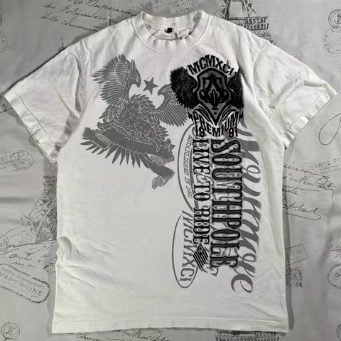 American Vintage Y2K SouthPole Mens Premium Truth Liberty White Short Sleeve T Shirt