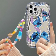Glitter Happy Stitch Casing For iPhone 16 Pro Max iPhone 16 iPhone 16 Plus iPhone 16 Pro iPhone 11 i