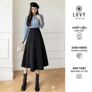 CV028 flared skirt 75cm long - High-waisted Midi skirt to flatter your figure, designed WITH CROSS P