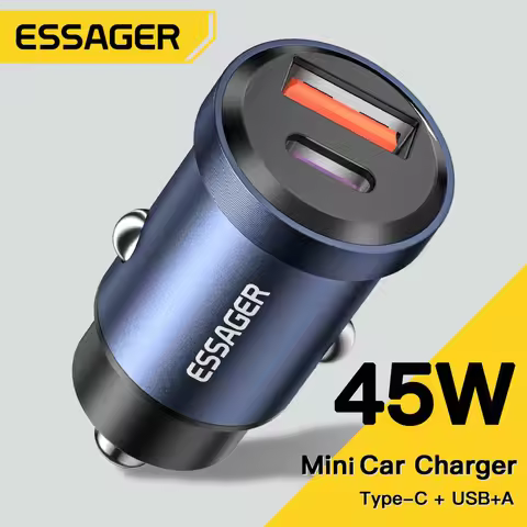 Essager 30W USB Car Charger Quick Charge4.0 QC PD 3.0 SCP 5A USB Type C Car Fast Charging For iPhone