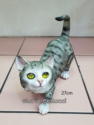 patung pajangan miniatur kucing abu jumbo persia anggora