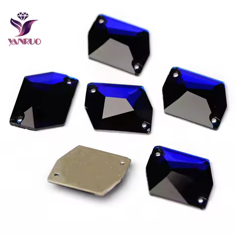 YANRUO 3265 Cosmic Cobalt Blue Flatback Rhinestones Crystal Stones for Sewing Crafts Diamond