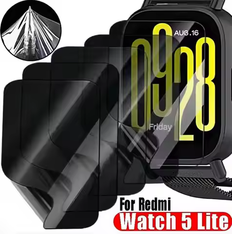 3/5Pcs Privacy Hydrogel Film For Redmi Watch 5 Lite Anti-spy Screen Protector For Watch 5 Active Wat
