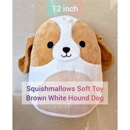 Squishmallow Soft Toy Brown White Hound Dog 12 Inch Doll