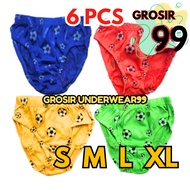 6 PCS Boys' Underwear 1-8 Years Old Character Football Club WHOLESALE99