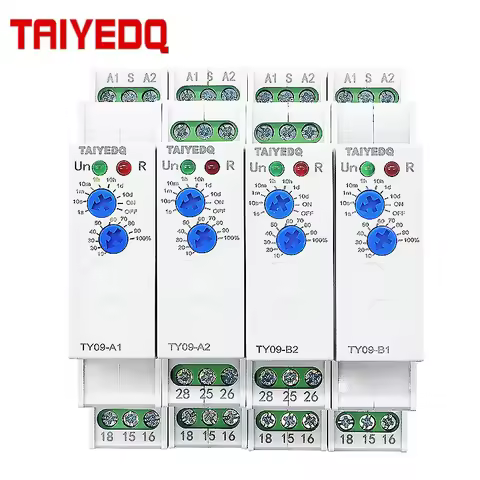 Din Rail Time Relay A Power-On Delay B Delay Disconnection AC/DC 12V-240V 16A 0.1S~10 Days